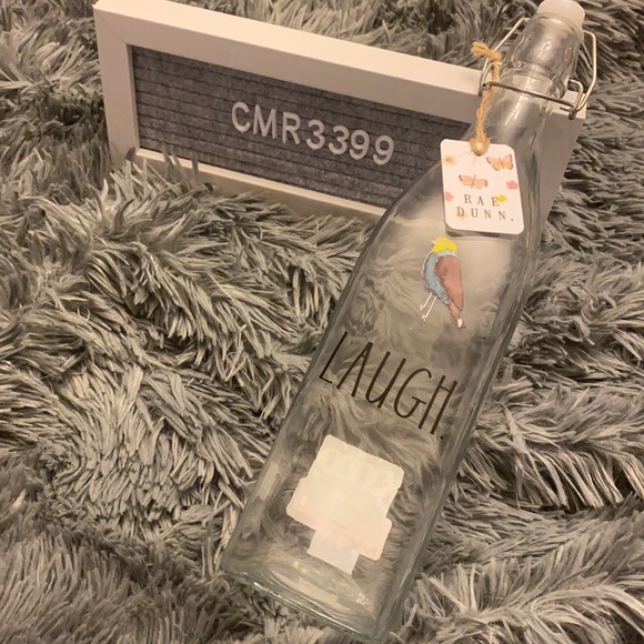 NWT RAE DUNN 2017 Summer Release LAUGH Bottle